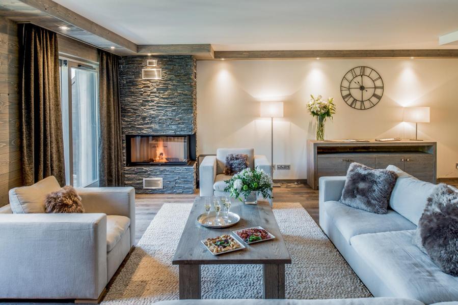 Ski verhuur Appartement 5 kabine kamers 8-10 personen (D02) - Mammoth Lodge - Courchevel - Woonkamer