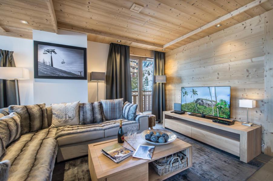 Ski verhuur Appartement duplex 5 kamers 8 personen (A31) - Résidence Aspen Lodge - Courchevel - Woonkamer