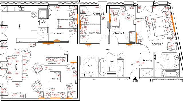 Skiverleih 5-Zimmer-Appartment für 8 Personen (242) - Résidence Carré Blanc - Courchevel