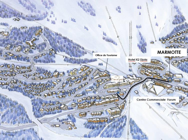 Ski verhuur Résidence de la Marmotte - Courchevel - Kaart