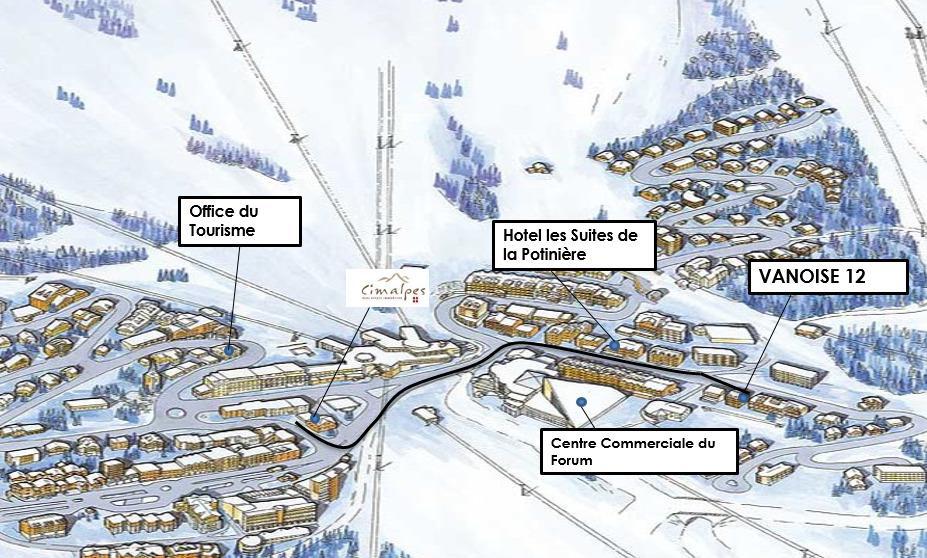 Ski verhuur Résidence la Vanoise - Courchevel - Kaart