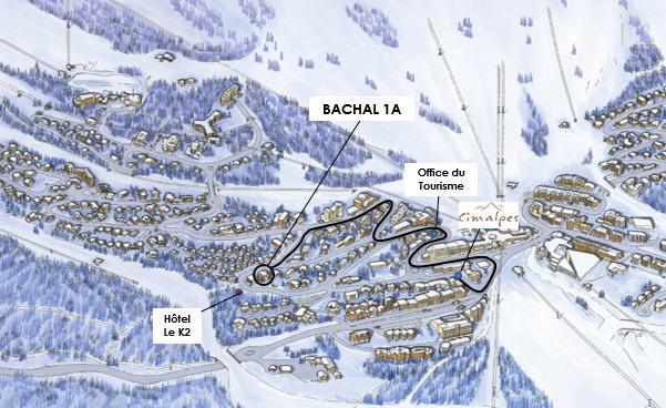 Alquiler al esquí Apartamento 4 piezas para 6 personas (1A) - Résidence le Bachal - Courchevel - Plano