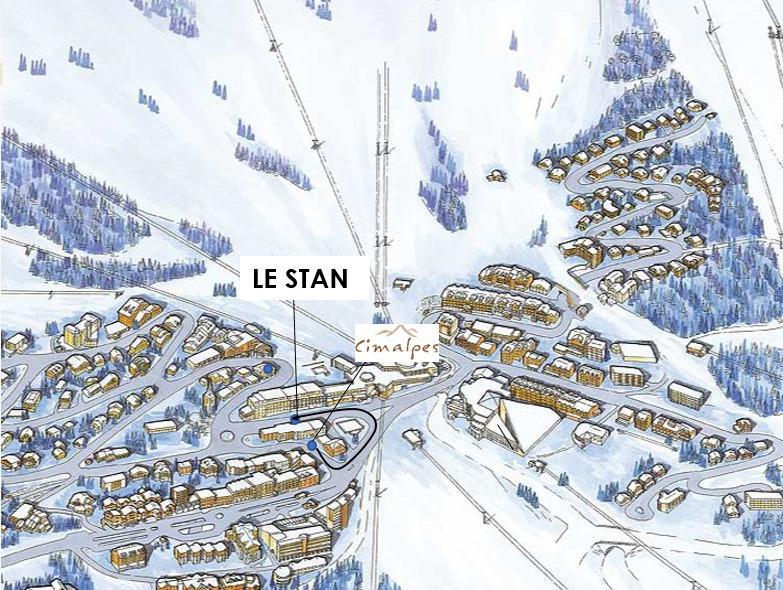 Soggiorno sugli sci Appartamento su 3 piani 5 stanze per 8 persone - Résidence le Stan - Courchevel - Mappa