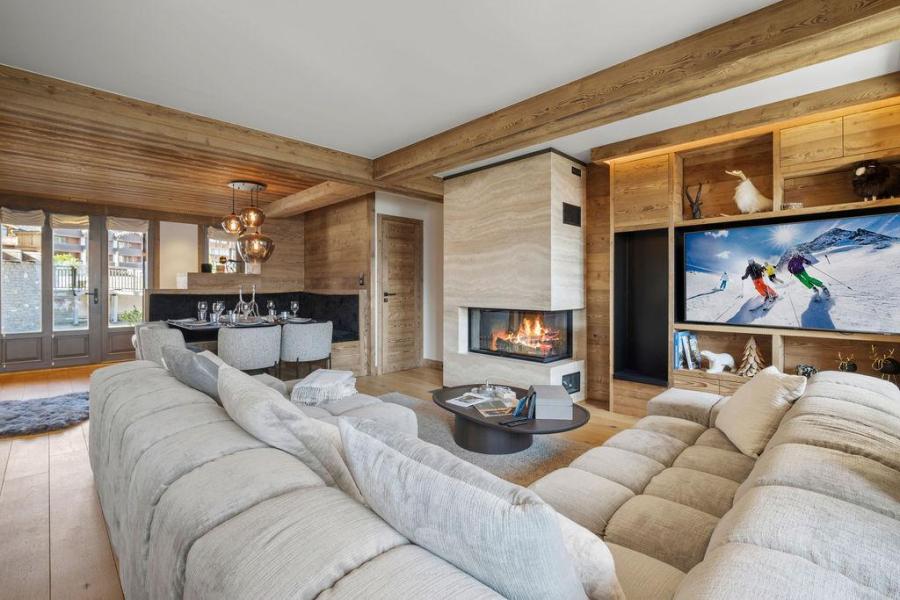 Skiverleih 4 Zimmer Maisonettewohnung für 6 Personen (720B) - Résidence les Portes de Courchevel - Courchevel - Wohnzimmer