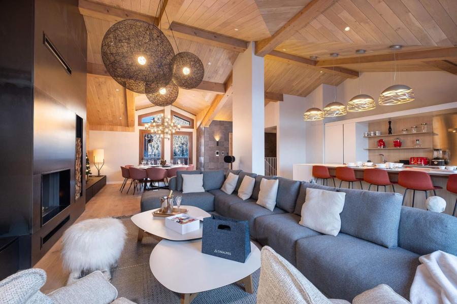 Ski verhuur Chalet 6 kamers cabine 12 personen - Rosoire - Courchevel - Woonkamer