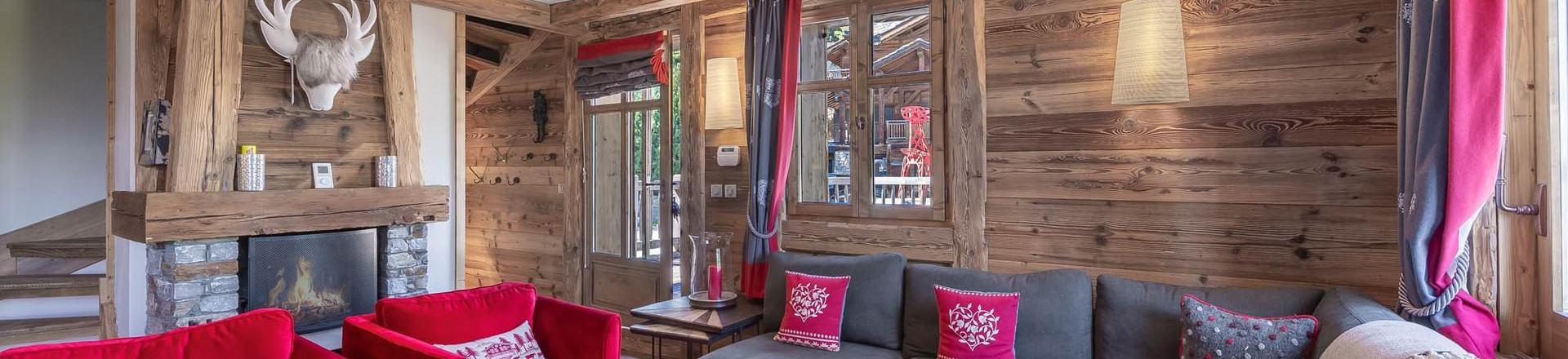 Rent in ski resort 4 room chalet 8 people - Chalet Ajacour - Courchevel - Living room