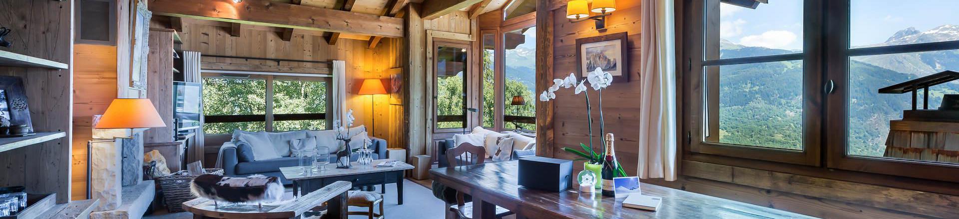 Rent in ski resort 6 room chalet 12 people - Chalet Face Nord - Courchevel - Living room