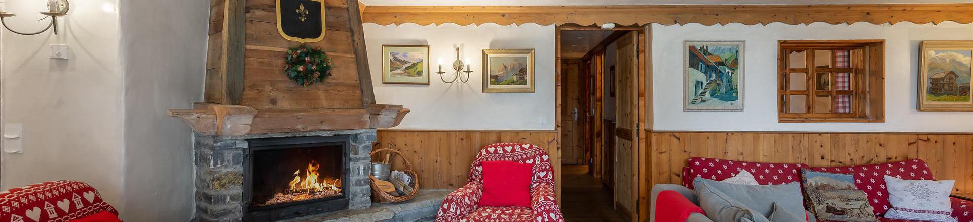 Rent in ski resort 7 room chalet 12 people - Chalet le Barragiste - Courchevel - Living room