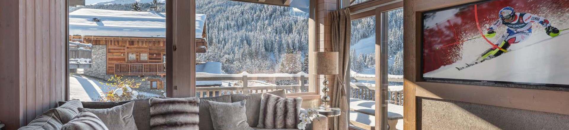 Ski verhuur Chalet quadriplex 5 kamers 10 personen - Chalet le Cortina - Courchevel - Woonkamer