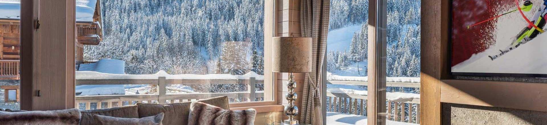 Ski verhuur Chalet quadriplex 5 kamers 10 personen - Chalet le Cortina - Courchevel - Woonkamer