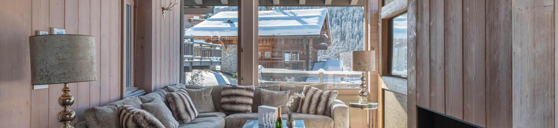 Ski verhuur Chalet quadriplex 5 kamers 10 personen - Chalet le Cortina - Courchevel - Woonkamer