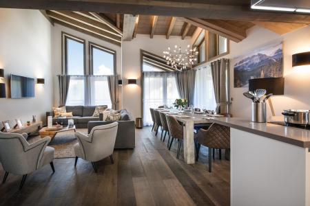 Rent in ski resort 6 room semi-detached chalet 8-10 people (Allnatt) - Canyon Lodge - Courchevel - Living room