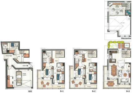 Rent in ski resort 6 room semi-detached chalet 8-10 people (Allnatt) - Canyon Lodge - Courchevel - Plan