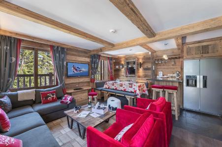 Rent in ski resort 4 room chalet 8 people - Chalet Ajacour - Courchevel - Living room