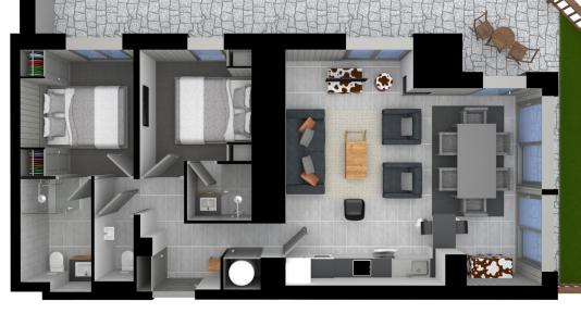 Rent in ski resort 3 room apartment 6 people (SALERS) - Chalet les 3 Vaches - Courchevel - Plan