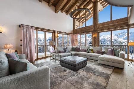 Rent in ski resort 6 room quadriplex chalet 10 people - Chalet Libellule - Courchevel - Living room