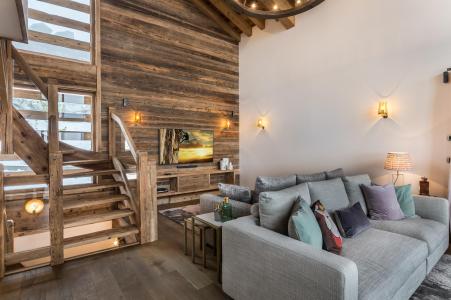 Rent in ski resort 6 room quadriplex chalet 10 people - Chalet Libellule - Courchevel - Living room