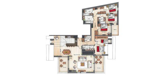 Skiverleih 5-Zimmer-Appartment für 9 Personen (C18) - Keystone Lodge - Courchevel - Plan