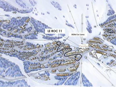 Ski verhuur Appartement 3 kabine kamers 5 personen (11) - La Résidence Roc - Courchevel - Kaart