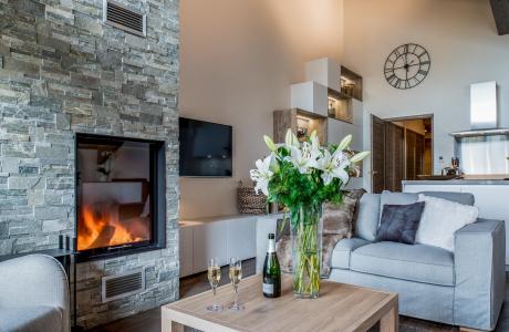 Rent in ski resort 4 room apartment 8 people (D10) - Mammoth Lodge - Courchevel - Living room