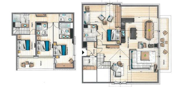 Soggiorno sugli sci Appartamento su due piani 5 stanze per 9 persone (D13) - Mammoth Lodge - Courchevel - Mappa