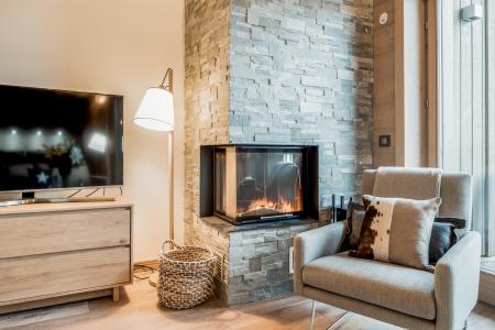 Alquiler al esquí Apartamento dúplex 5 piezas 8 personas (D07) - Mammoth Lodge - Courchevel - Chimenea