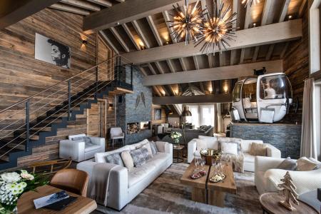 Ski verhuur Appartement triplex 8 kamers 14-16 personen (D15) - Mammoth Lodge - Courchevel - Woonkamer