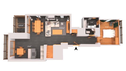 Rent in ski resort 5 room duplex apartment 8 people (A31) - Résidence Aspen Lodge - Courchevel - Plan