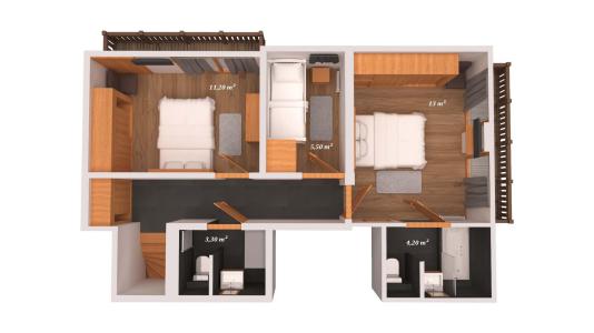Alquiler al esquí Apartamento dúplex 5 piezas 8 personas (A31) - Résidence Aspen Lodge - Courchevel - Plano