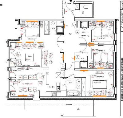 Rent in ski resort 5 room apartment 8 people (240) - Résidence Carré Blanc - Courchevel - Plan