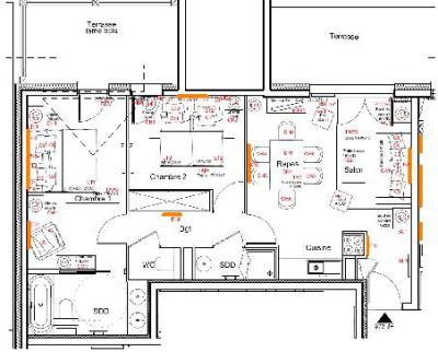 Rent in ski resort 3 room apartment 4 people (372) - Résidence Carré Blanc - Courchevel - Plan