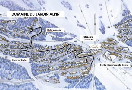 Skiverleih Résidence Domaine du Jardin Alpin - Courchevel - Plan