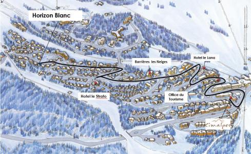 Ski verhuur Appartement 4 kamers 6 personen (1) - Résidence Horizon Blanc - Courchevel - Kaart