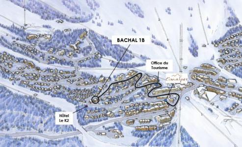 Rent in ski resort 4 room apartment 6 people (1B) - Résidence le Bachal - Courchevel - Plan