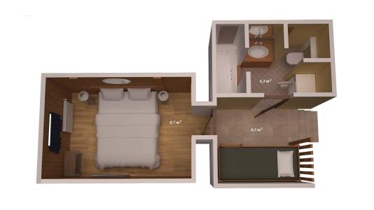 Rent in ski resort 2 room duplex apartment 4 people (905) - Résidence le Grand Sud - Courchevel - Plan