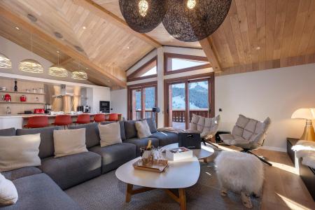 Rent in ski resort 6 room chalet cabin 12 people - Rosoire - Courchevel - Living room