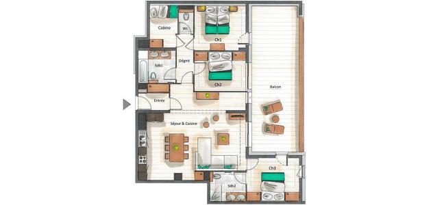 Soggiorno sugli sci Appartamento 4 stanze con cabina per 6-8 persone (B05) - Whistler Lodge - Courchevel - Mappa