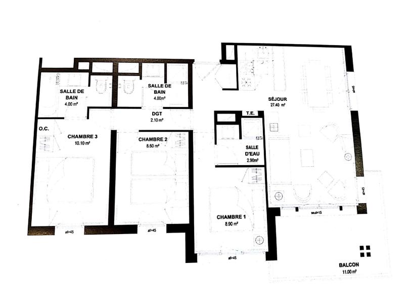 Skiverleih 4-Zimmer-Appartment für 8 Personen (232) - Résidence les Terrasses d'Eos - Flaine