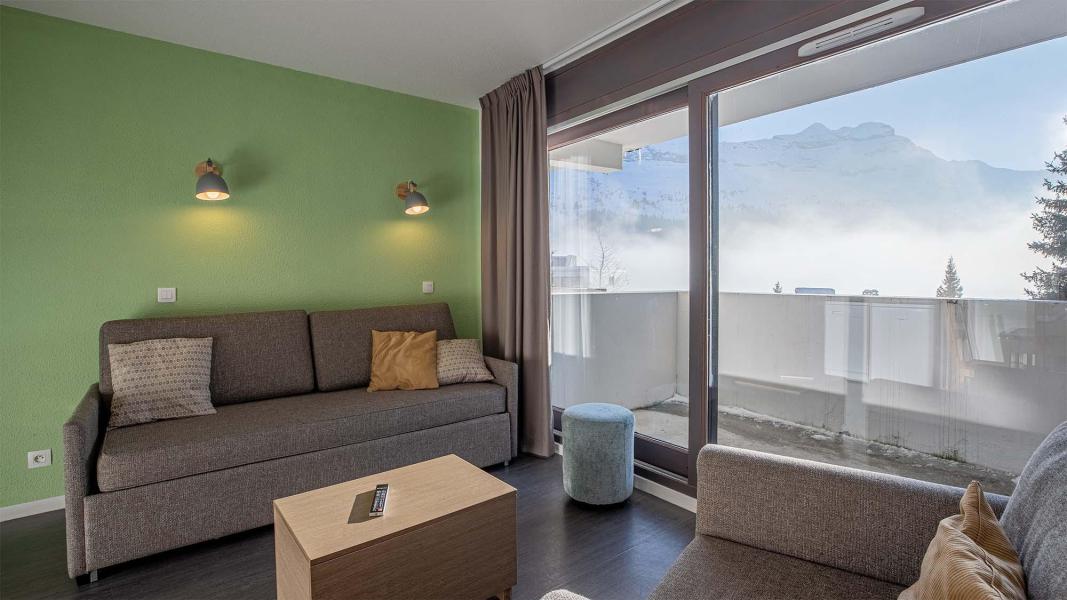 Rent in ski resort 2 room apartment 5 people (BBQ) - Résidence les Terrasses de Veret - Flaine - Living room