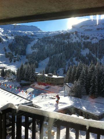 Ski verhuur Studio 4 personen (82) - Résidence Véga - Flaine - Terras