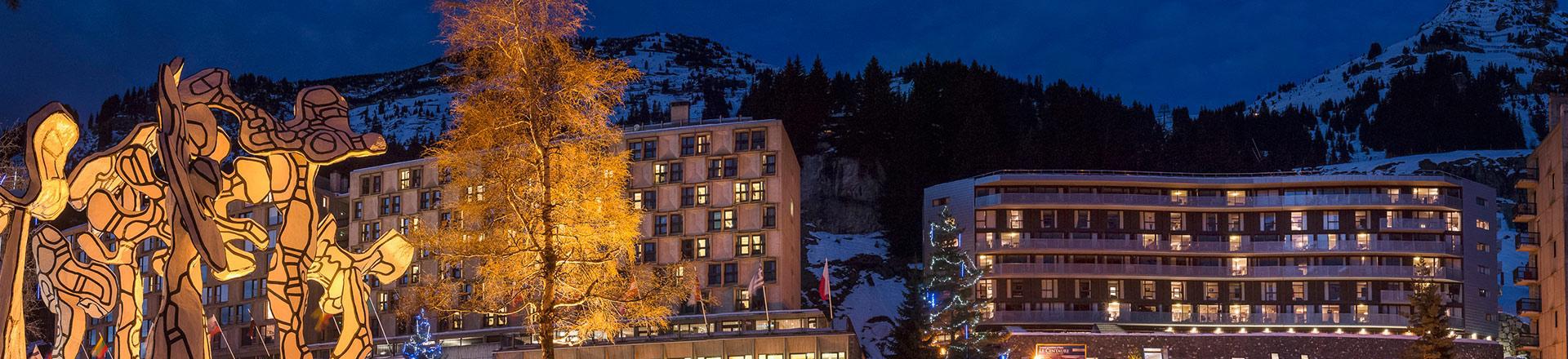 Location au ski Résidence Boutique Le Centaure - Flaine - Extérieur hiver