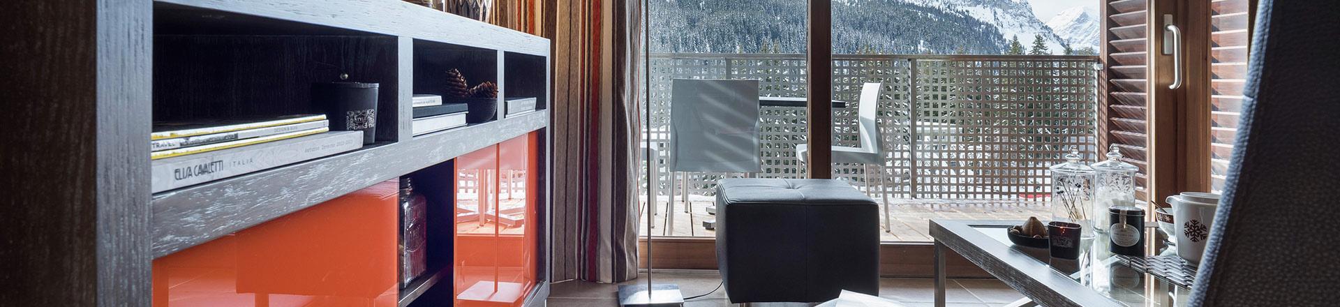 Skiverleih Résidence Boutique Le Centaure - Flaine - Wohnzimmer