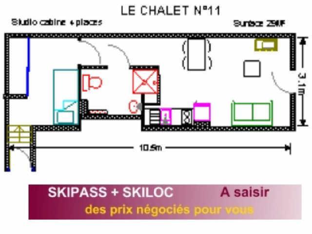 Location au ski Studio 4 personnes (11) - Résidence le Chalet - Gourette