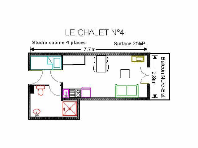 Location au ski Studio 4 personnes (4) - Résidence le Chalet - Gourette