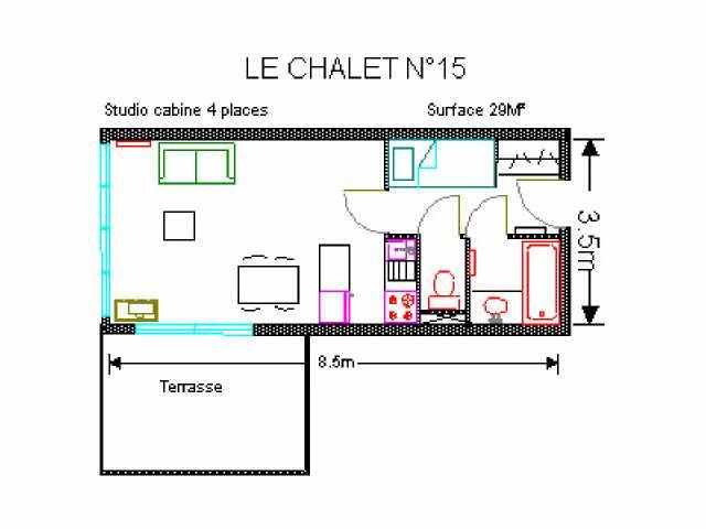 Location au ski Studio 4 personnes (15) - Résidence le Chalet - Gourette