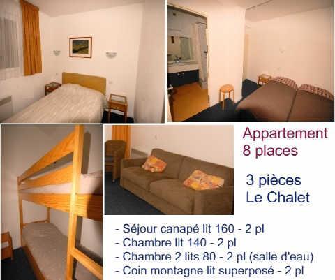 Wynajem na narty Apartament 3 pokojowy 8 osób (10) - Résidence le Chalet - Gourette - Pokój gościnny