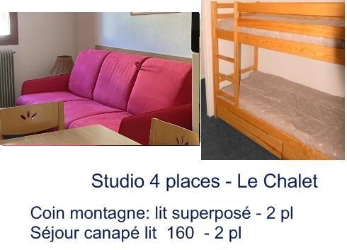 Rent in ski resort Studio 4 people (2) - Résidence le Chalet - Gourette - Living room