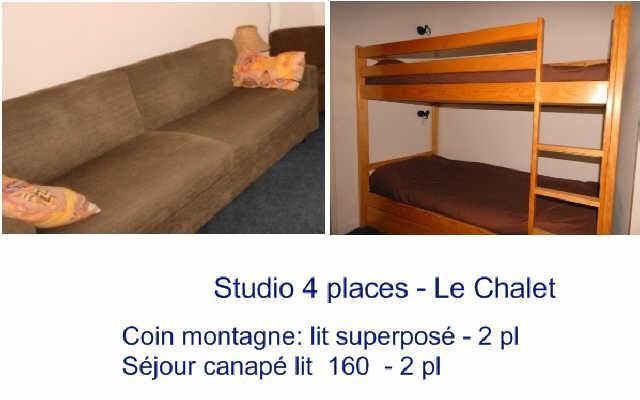 Rent in ski resort Studio 4 people (8) - Résidence le Chalet - Gourette - Apartment