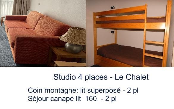 Ski verhuur Studio 4 personen (15) - Résidence le Chalet - Gourette - Woonkamer