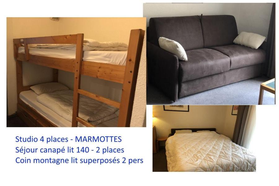 Ski verhuur Studio 4 personen (C1) - Résidence les Marmottes - Gourette - Woonkamer